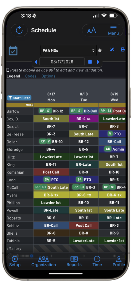 myStaffSchedule iPhone app preview