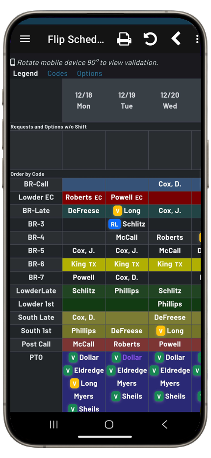 Mobile request screen dark